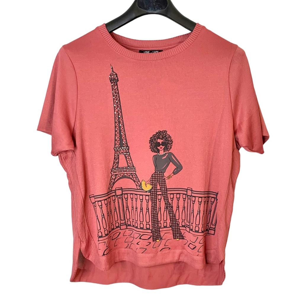 LOVE + LACE Studded Eiffel Tower Top Sz 1X